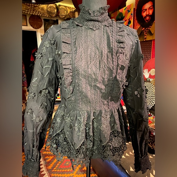 ANNA SUI x INC Victorian Style Blouse, 6 - Picture 2 of 11